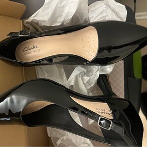 Clarks Black Patent Heels